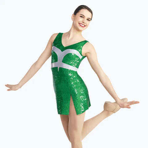 'Take the Stage' Green Sequin Dress Dance Costume