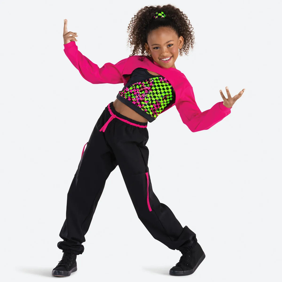 'Clap Snap' Neon Three-Piece Street Commercial Dance Costume