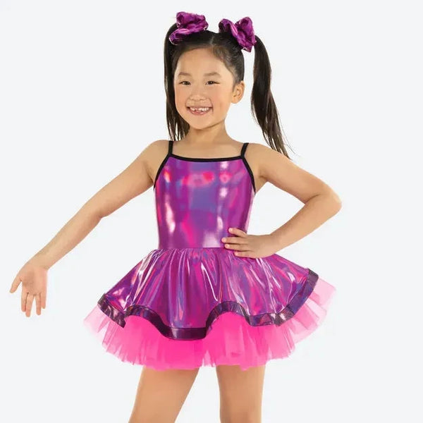 'Worldwide Party' Pink Foiled Metallic Dress & Sequin Jacket Dance Costume