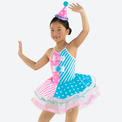 'Join the Circus' Pink & Blue Clown Dress Dance Costume