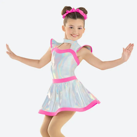 'Outta This World' Silver & Pink Space Themed Dance Dress