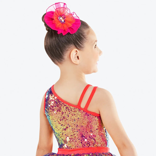 'Let's Dance' Coral Sequin Jazz Tap Dance Dress