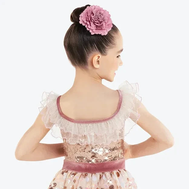 Sweet Pea Dusty Rose Sequin Sparkle Dance Dress Blackfeather Dancewear