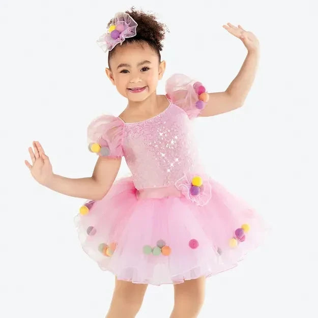 'How Sweet It Is' Pink Pom Pom Dance Dress