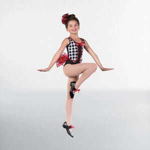 HIRE - Red, Black & White Harlequin Sequin Tap Modern Costumes