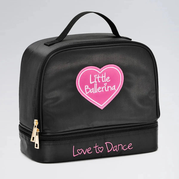 Two-Part Satin Ballet Dance Bag - Pink or Black