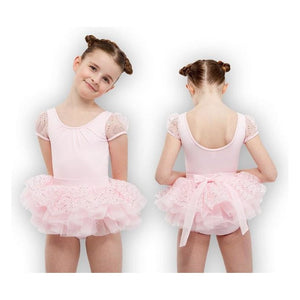 Pink Sequin Tulle Bow Back Tutu Skirt - approx age 8-10